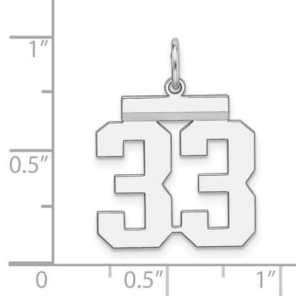 Sterlingsilber Sterlingsilber/silver Rhodiniert Poliert Zahl 33 Charm