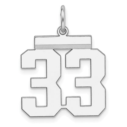 Sterlingsilber Sterlingsilber/silver Rhodiniert Poliert Zahl 33 Charm