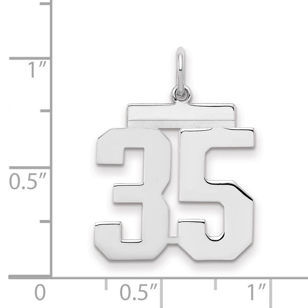 Sterlingsilber Sterlingsilber/silver Rhodiniert Poliert Zahl 35 Charm