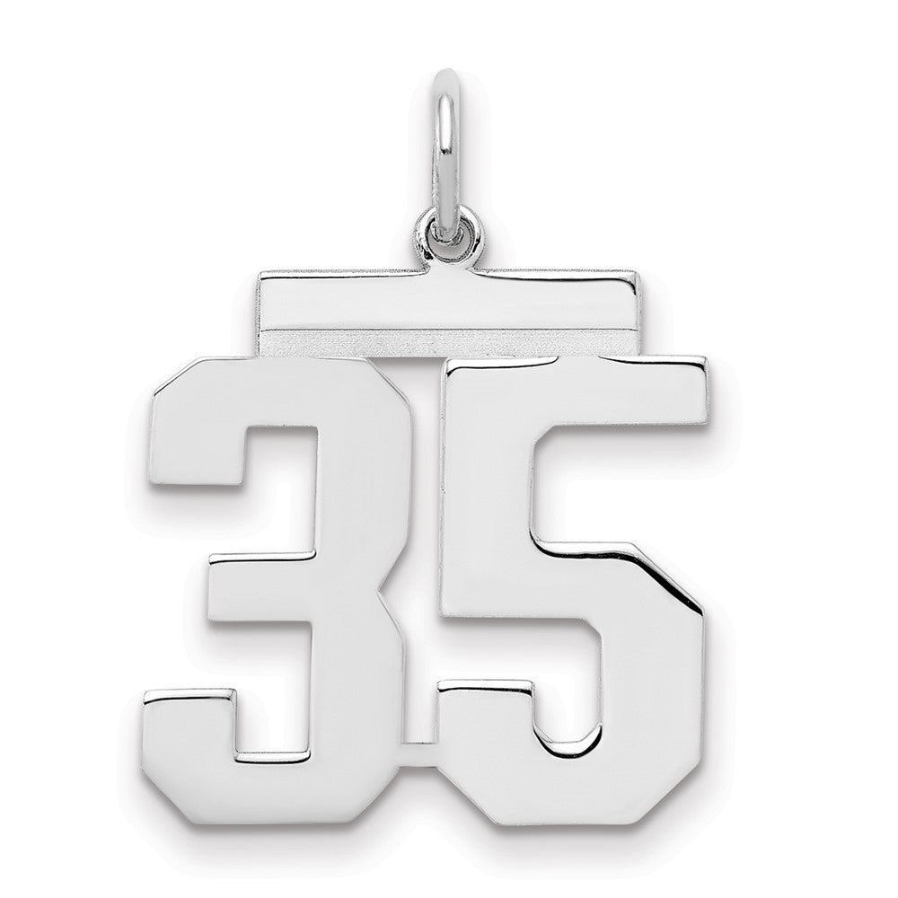 Sterlingsilber Sterlingsilber/silver Rhodiniert Poliert Zahl 35 Charm