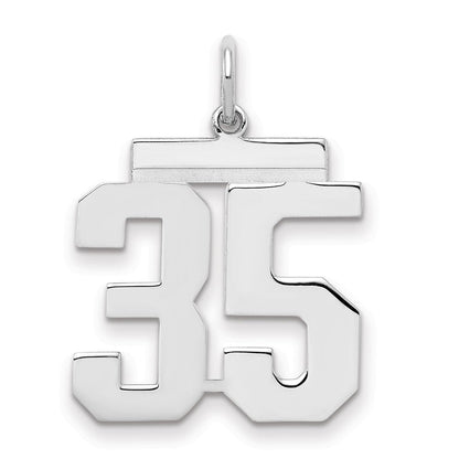 Sterlingsilber Sterlingsilber/silver Rhodiniert Poliert Zahl 35 Charm