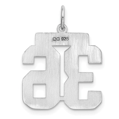 Sterlingsilber Sterlingsilber/silver Rhodiniert Poliert Zahl 36 Charm