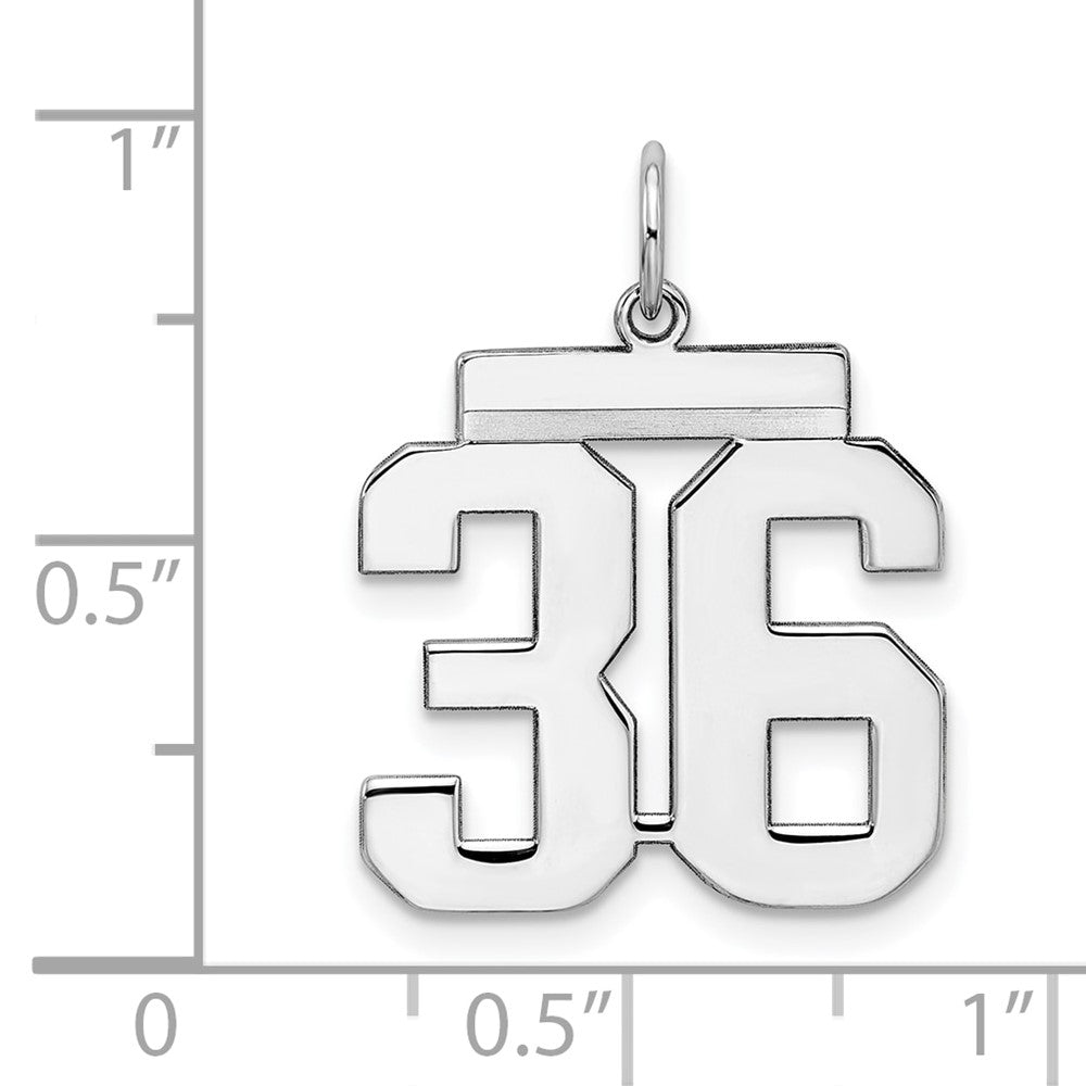 Sterlingsilber Sterlingsilber/silver Rhodiniert Poliert Zahl 36 Charm