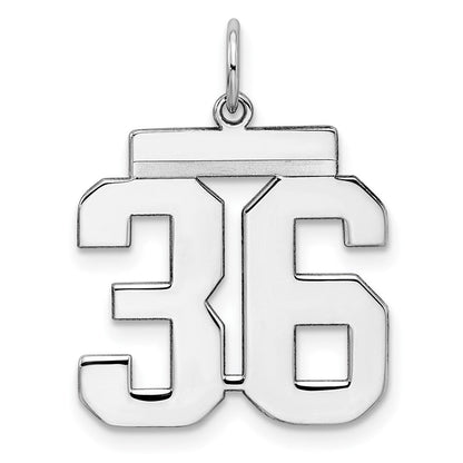Sterlingsilber Sterlingsilber/silver Rhodiniert Poliert Zahl 36 Charm
