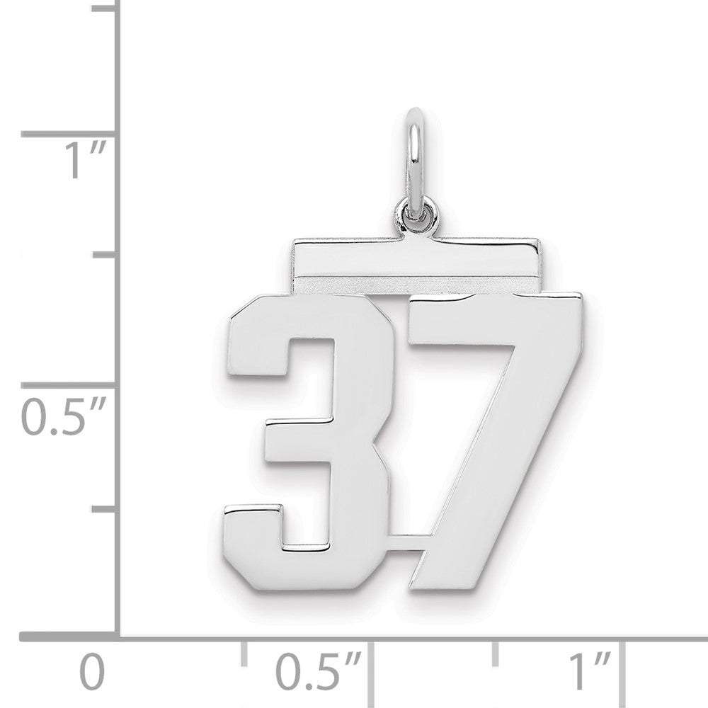 Sterlingsilber Sterlingsilber/silver Rhodiniert Poliert Zahl 37 Charm