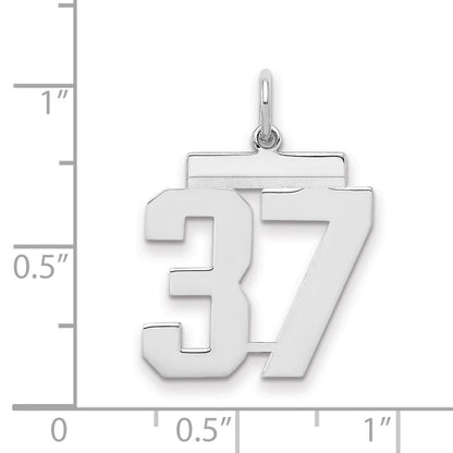 Sterlingsilber Sterlingsilber/silver Rhodiniert Poliert Zahl 37 Charm
