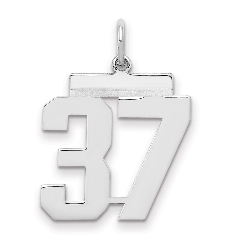Sterlingsilber Sterlingsilber/silver Rhodiniert Poliert Zahl 37 Charm