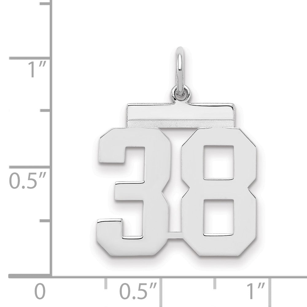 Sterlingsilber Sterlingsilber/silver Rhodiniert Poliert Zahl 38 Charm