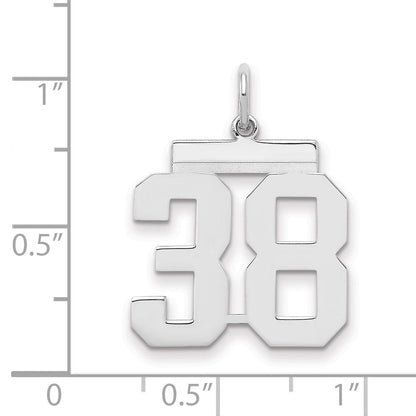 Sterlingsilber Sterlingsilber/silver Rhodiniert Poliert Zahl 38 Charm