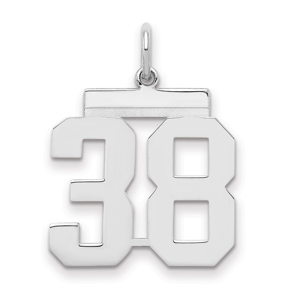 Sterlingsilber Sterlingsilber/silver Rhodiniert Poliert Zahl 38 Charm