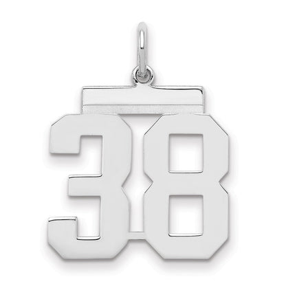 Sterlingsilber Sterlingsilber/silver Rhodiniert Poliert Zahl 38 Charm