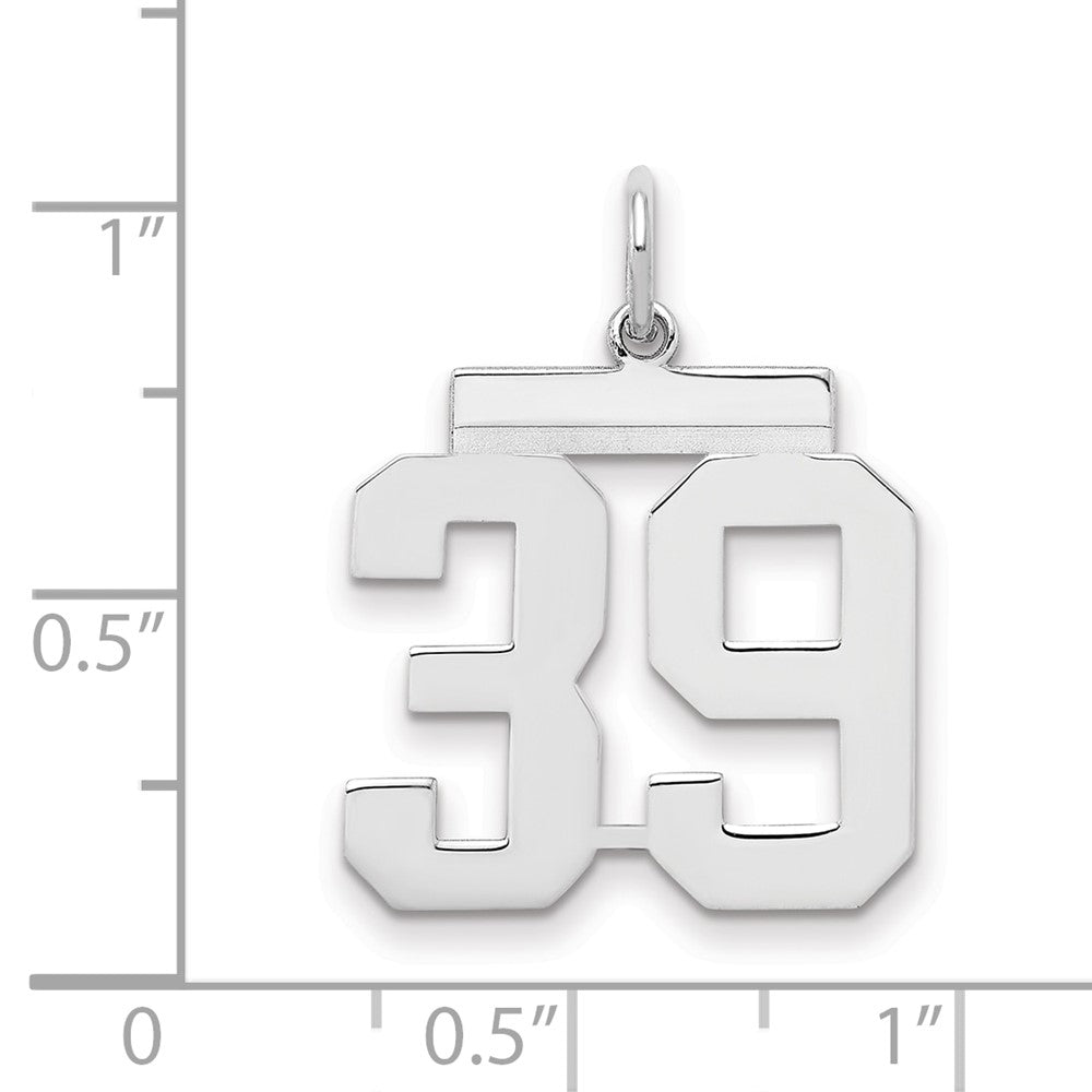 Sterlingsilber Sterlingsilber/silver Rhodiniert Poliert Zahl 39 Charm
