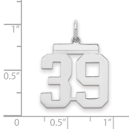 Sterlingsilber Sterlingsilber/silver Rhodiniert Poliert Zahl 39 Charm