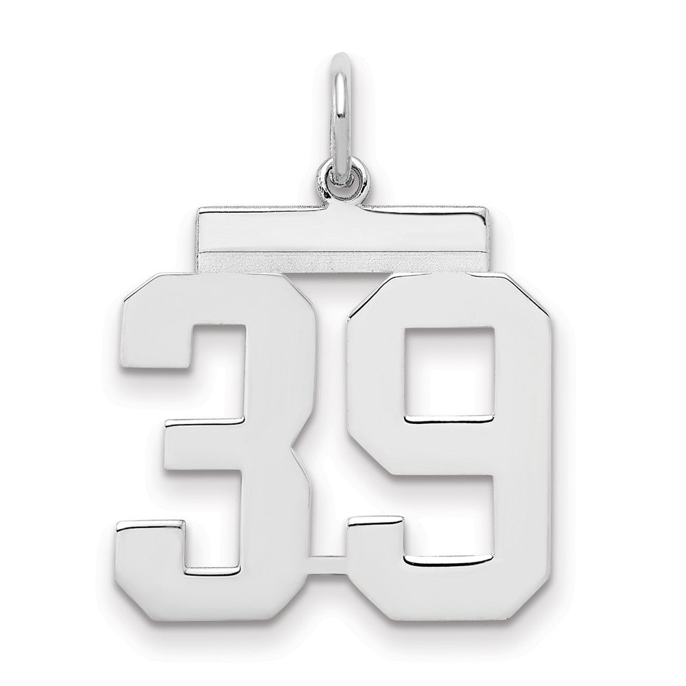Sterlingsilber Sterlingsilber/silver Rhodiniert Poliert Zahl 39 Charm