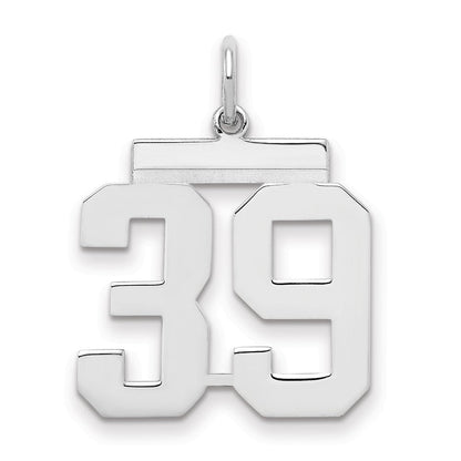 Sterlingsilber Sterlingsilber/silver Rhodiniert Poliert Zahl 39 Charm