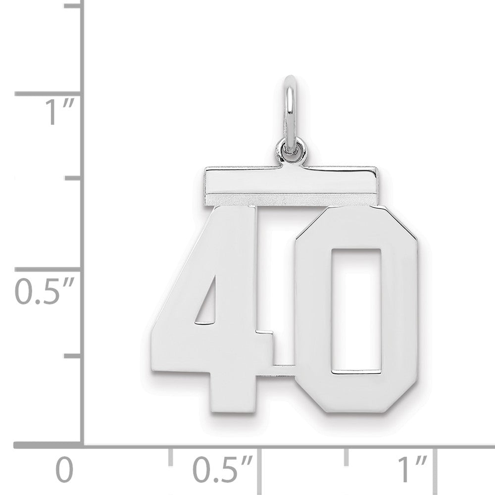 Sterlingsilber Sterlingsilber/silver Rhodiniert Poliert Zahl 40 Charm