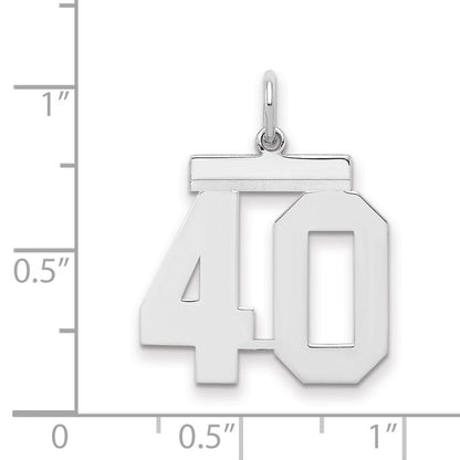 Sterlingsilber Sterlingsilber/silver Rhodiniert Poliert Zahl 40 Charm