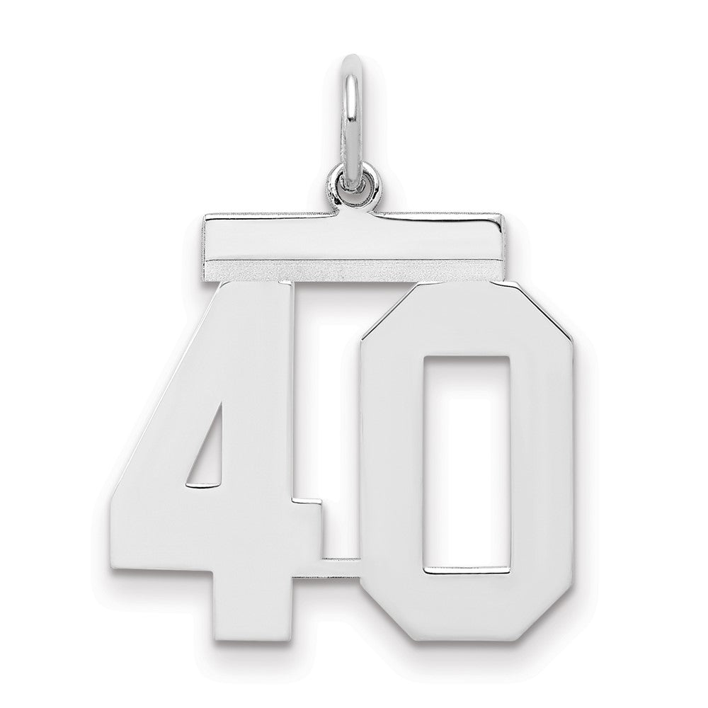 Sterlingsilber Sterlingsilber/silver Rhodiniert Poliert Zahl 40 Charm