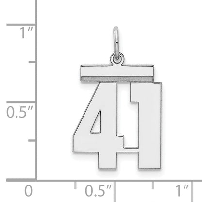 Sterlingsilber Sterlingsilber/silver Rhodiniert Poliert Zahl 41 Charm