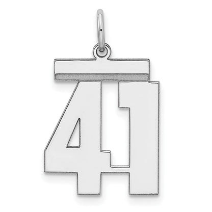Sterlingsilber Sterlingsilber/silver Rhodiniert Poliert Zahl 41 Charm