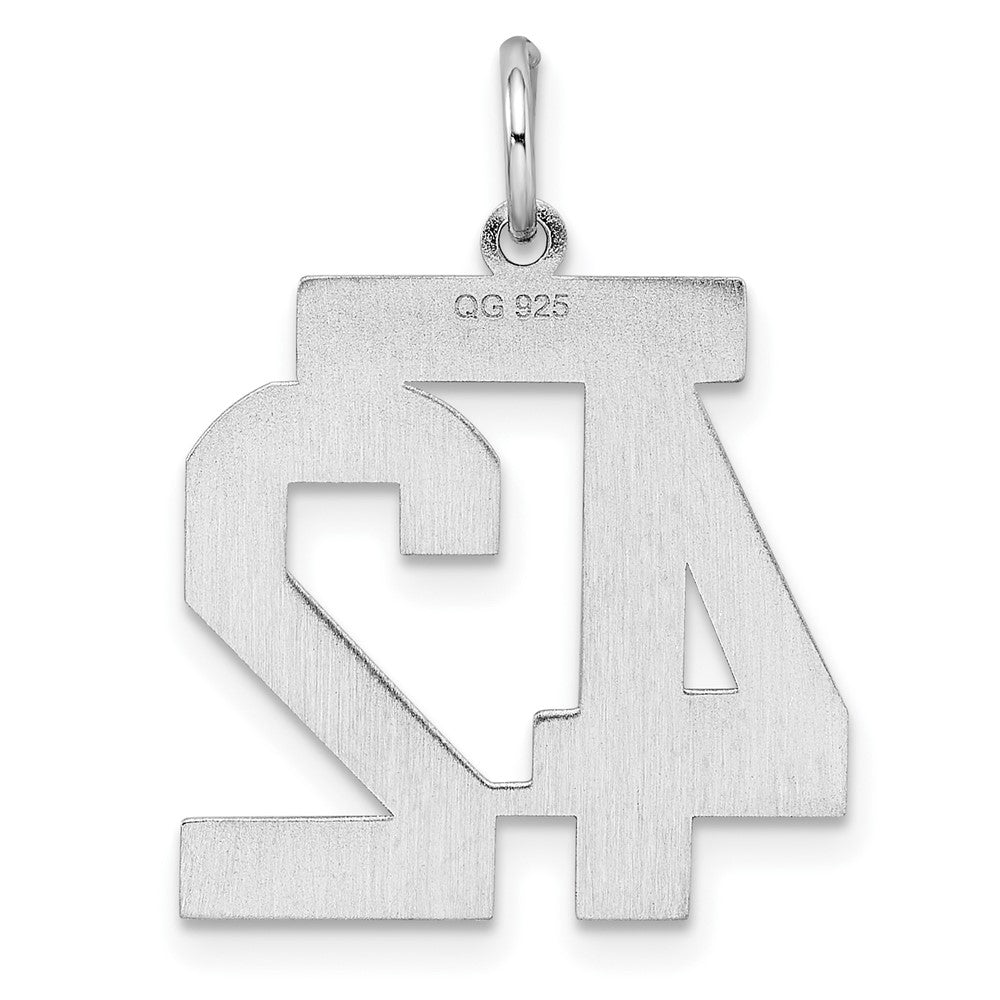 Sterlingsilber Sterlingsilber/silver Rhodiniert Poliert Zahl 42 Charm