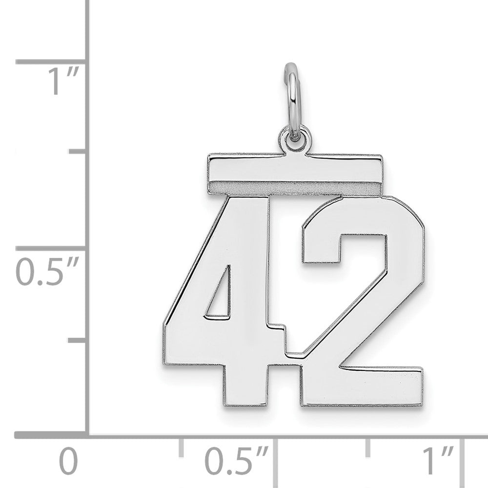 Sterlingsilber Sterlingsilber/silver Rhodiniert Poliert Zahl 42 Charm