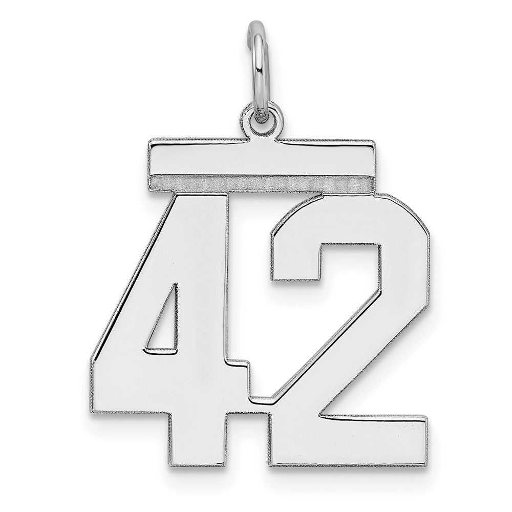 Sterlingsilber Sterlingsilber/silver Rhodiniert Poliert Zahl 42 Charm