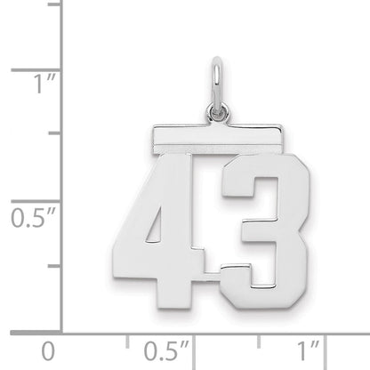 Sterlingsilber Sterlingsilber/silver Rhodiniert Poliert Zahl 43 Charm