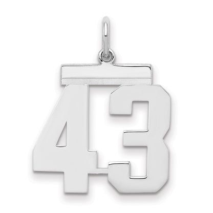 Sterlingsilber Sterlingsilber/silver Rhodiniert Poliert Zahl 43 Charm