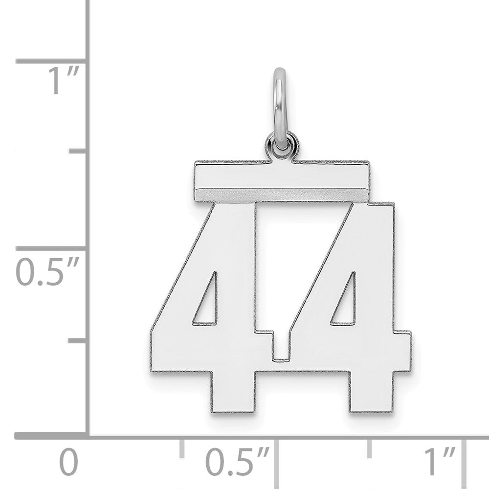 Sterlingsilber Sterlingsilber/silver Rhodiniert Poliert Zahl 44 Charm