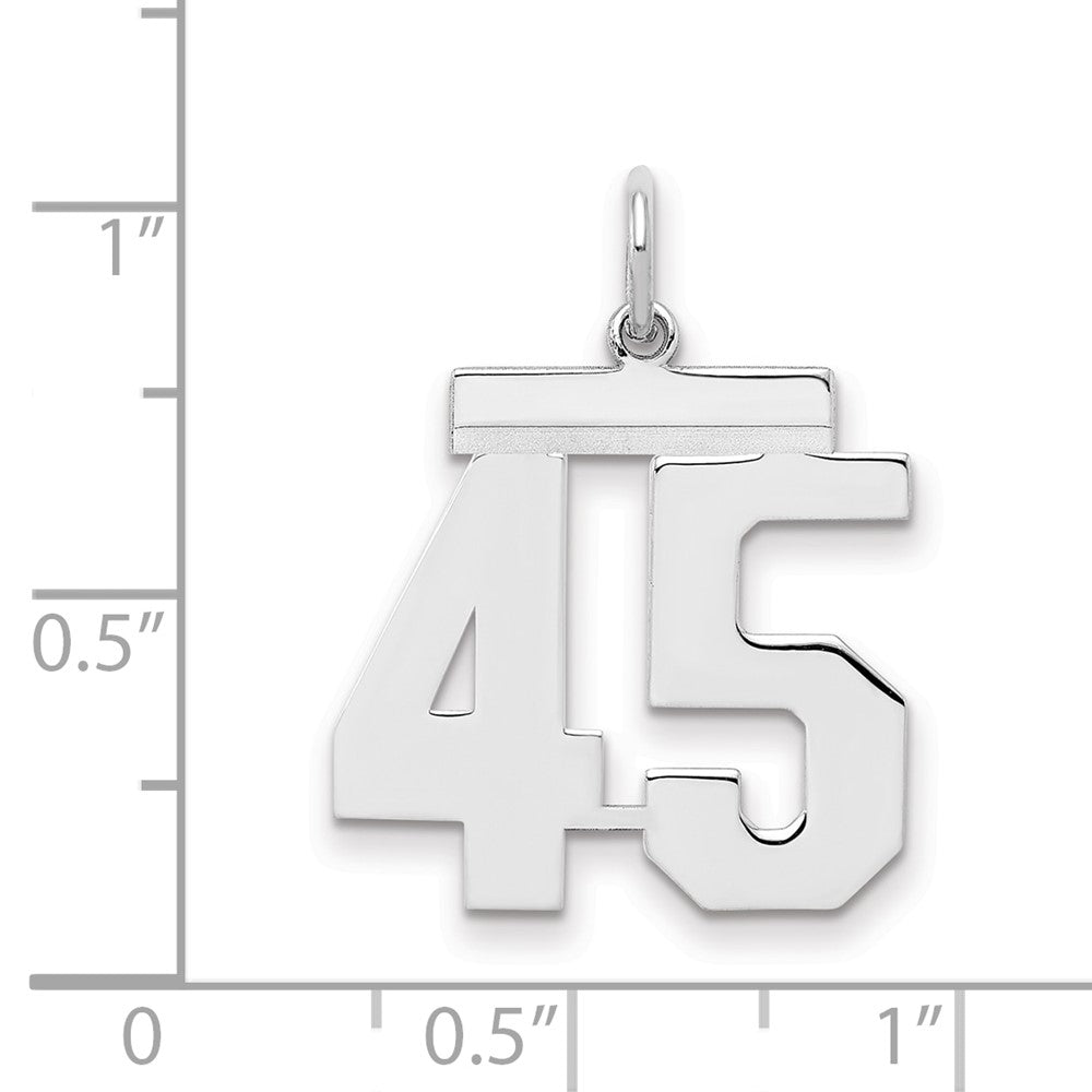 Sterlingsilber Sterlingsilber/silver Rhodiniert Poliert Zahl 45 Charm