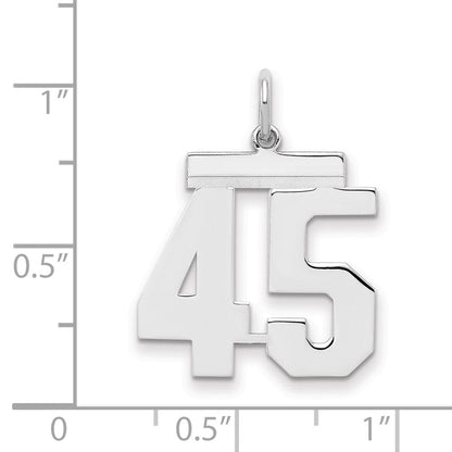 Sterlingsilber Sterlingsilber/silver Rhodiniert Poliert Zahl 45 Charm