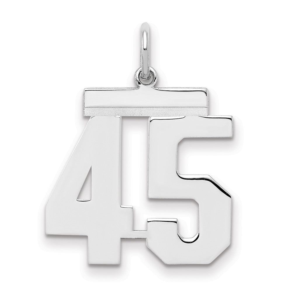 Sterlingsilber Sterlingsilber/silver Rhodiniert Poliert Zahl 45 Charm