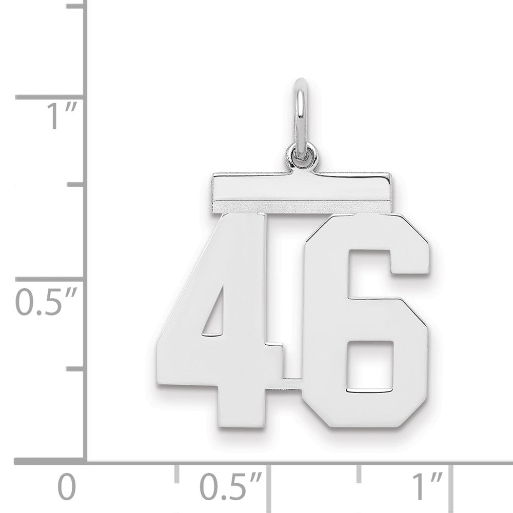 Sterlingsilber Sterlingsilber/silver Rhodiniert Poliert Zahl 46 Charm