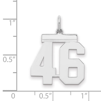 Sterlingsilber Sterlingsilber/silver Rhodiniert Poliert Zahl 46 Charm