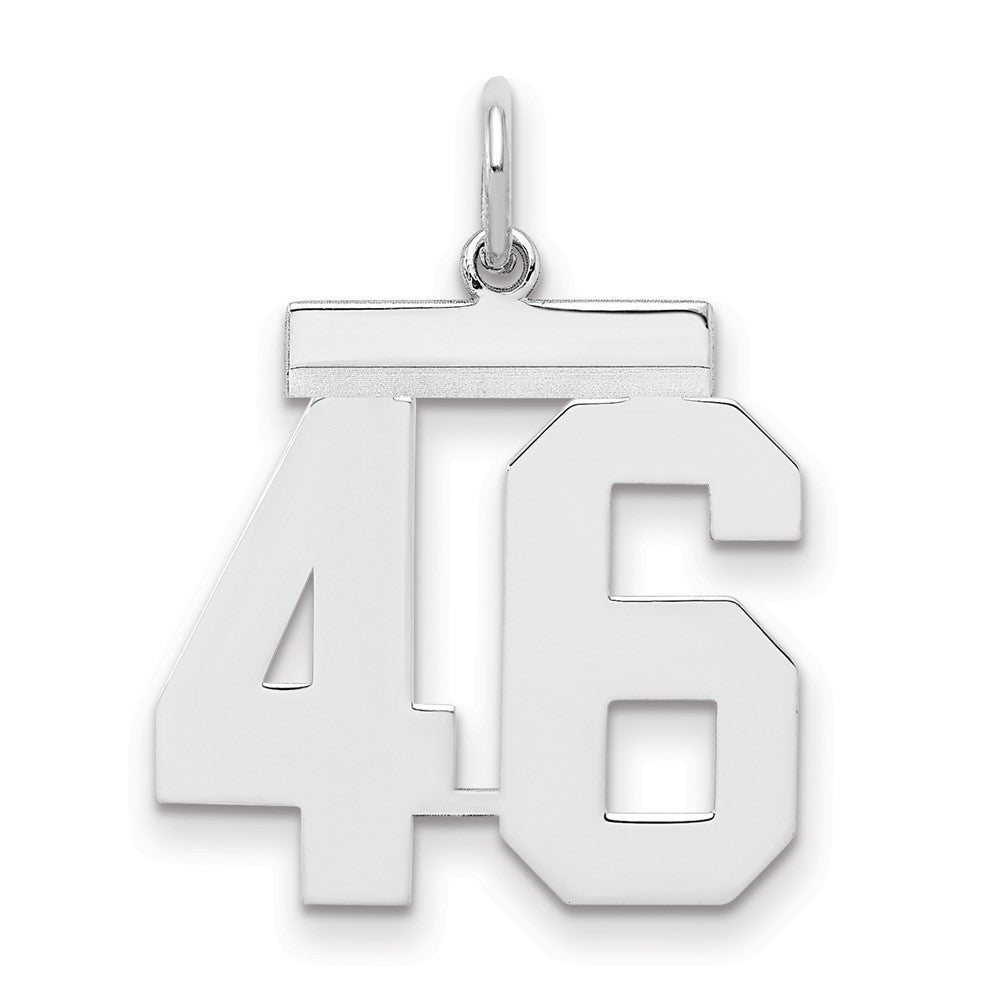 Sterlingsilber Sterlingsilber/silver Rhodiniert Poliert Zahl 46 Charm