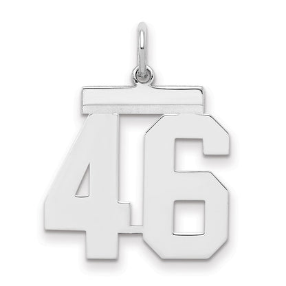 Sterlingsilber Sterlingsilber/silver Rhodiniert Poliert Zahl 46 Charm