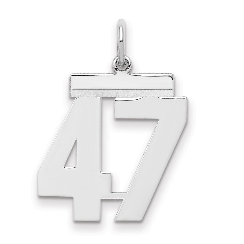 Sterlingsilber Sterlingsilber/silver Rhodiniert Poliert Zahl 47 Charm