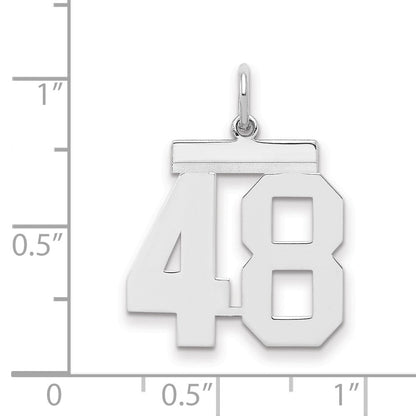 Sterlingsilber Sterlingsilber/silver Rhodiniert Poliert Zahl 48 Charm