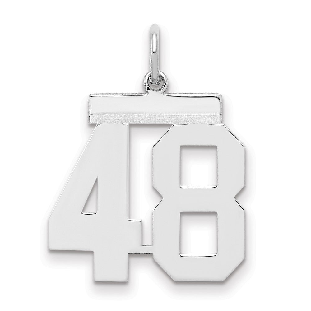 Sterlingsilber Sterlingsilber/silver Rhodiniert Poliert Zahl 48 Charm