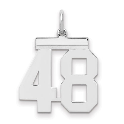 Sterlingsilber Sterlingsilber/silver Rhodiniert Poliert Zahl 48 Charm