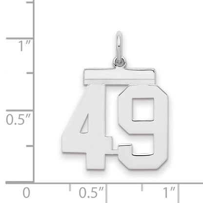 Sterlingsilber Sterlingsilber/silver Rhodiniert Poliert Zahl 49 Charm