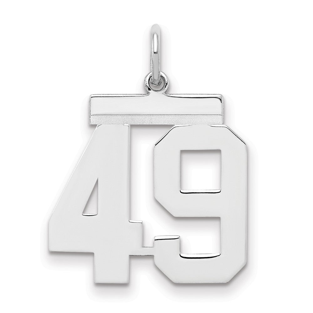 Sterlingsilber Sterlingsilber/silver Rhodiniert Poliert Zahl 49 Charm