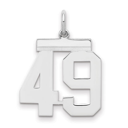 Sterlingsilber Sterlingsilber/silver Rhodiniert Poliert Zahl 49 Charm