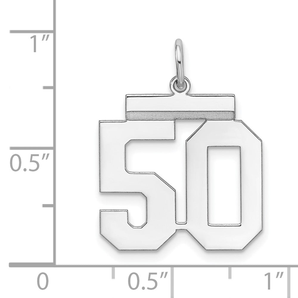 Sterlingsilber Sterlingsilber/silver Rhodiniert Poliert Zahl 50 Charm
