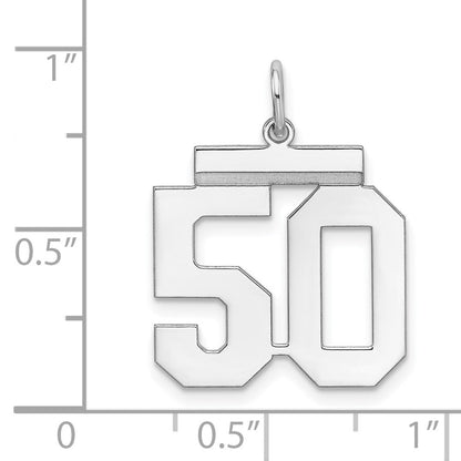 Sterlingsilber Sterlingsilber/silver Rhodiniert Poliert Zahl 50 Charm