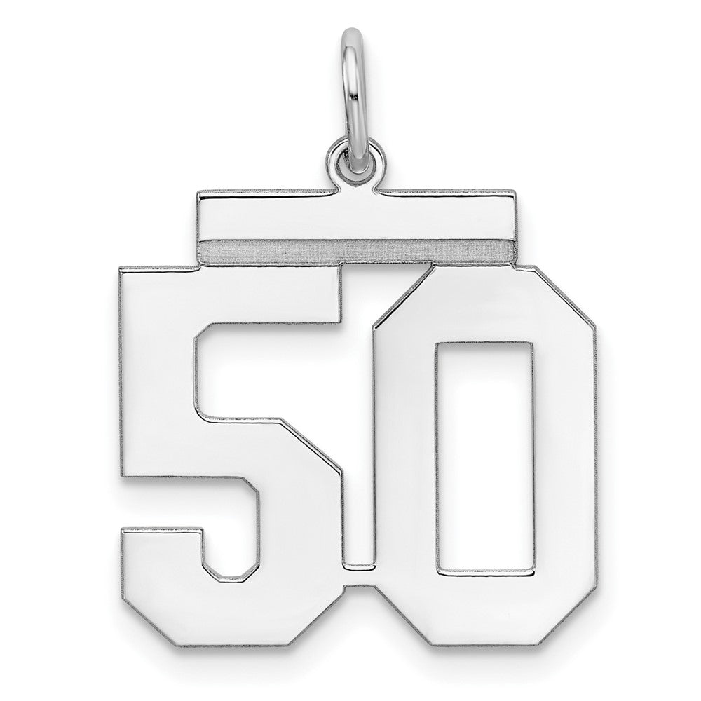 Sterlingsilber Sterlingsilber/silver Rhodiniert Poliert Zahl 50 Charm