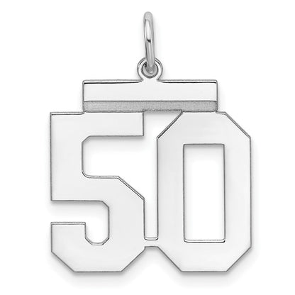 Sterlingsilber Sterlingsilber/silver Rhodiniert Poliert Zahl 50 Charm