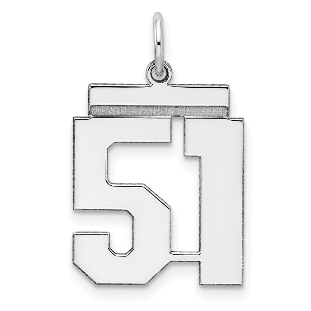 Sterlingsilber Sterlingsilber/silver Rhodiniert Poliert Zahl 51 Charm