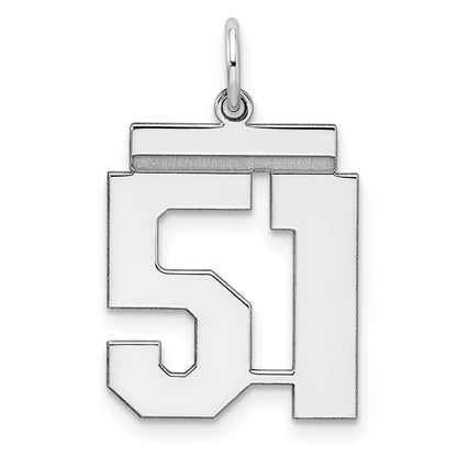 Sterlingsilber Sterlingsilber/silver Rhodiniert Poliert Zahl 51 Charm